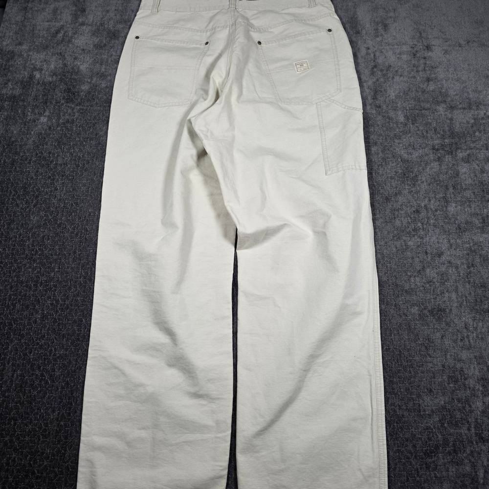 Vtg Y2K Polo Sport Ralph Lauren Baggy Carpenter Pants Cream Off White Mens 36x32